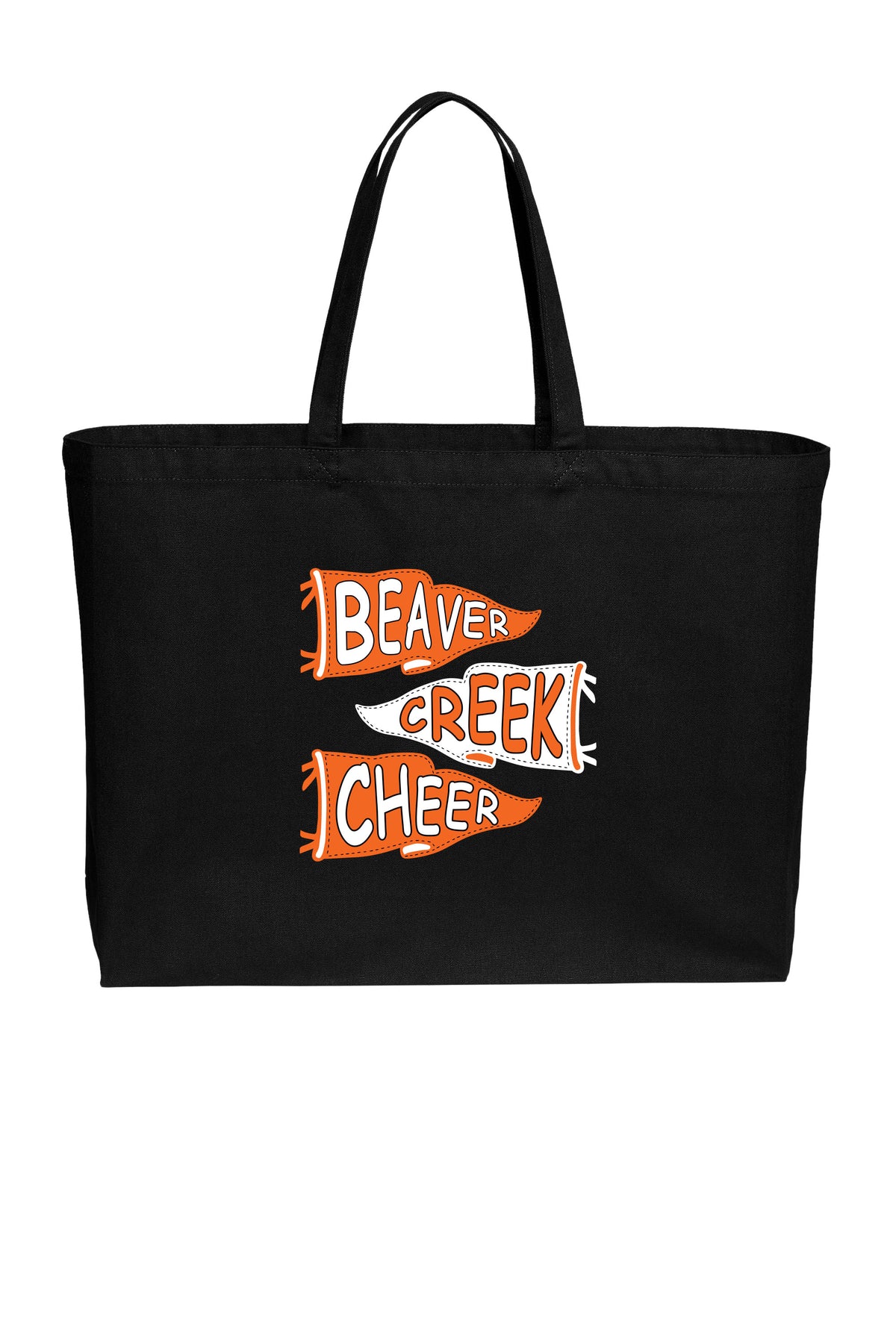 Beavercreek Cheer Pennant Cotton Canvas Jumbo Tote (Ready 11/24)