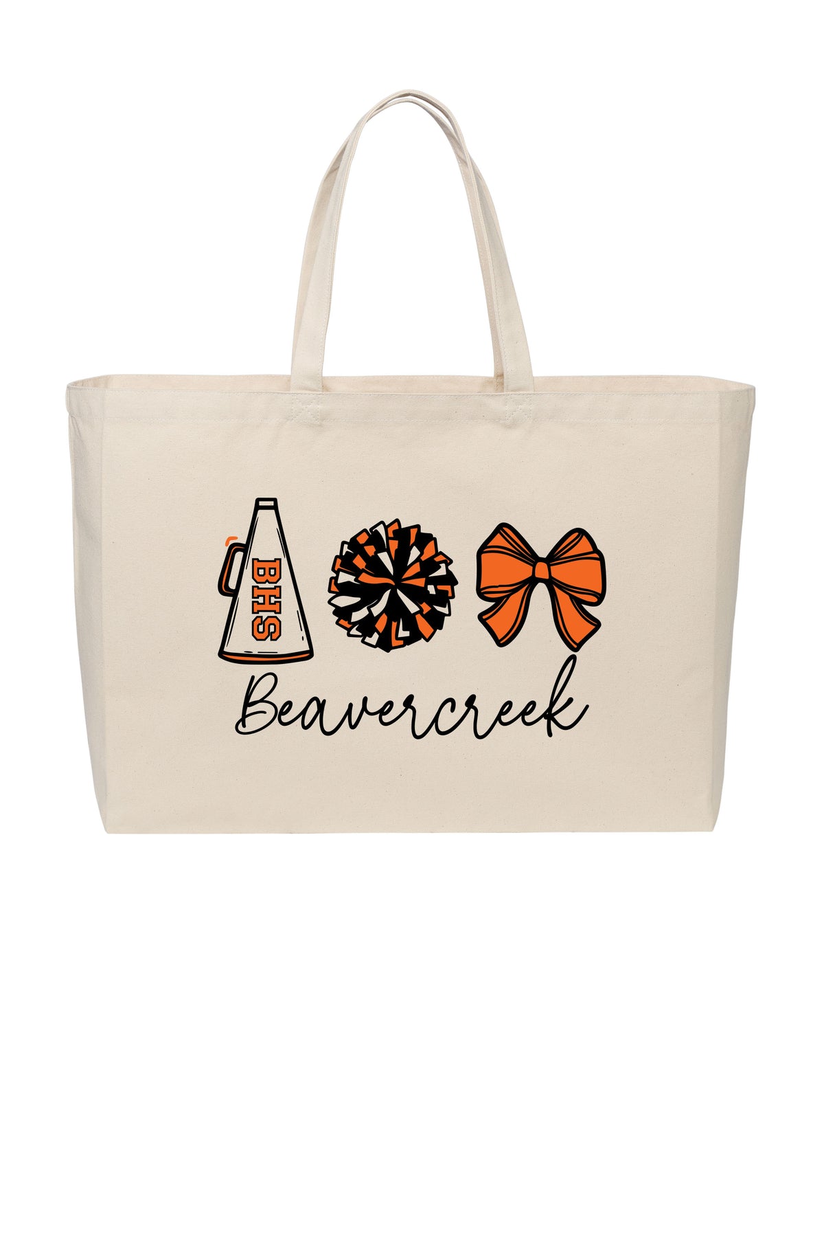Beavercreek Cheer Cotton Canvas Jumbo Tote (Ready 11/24)