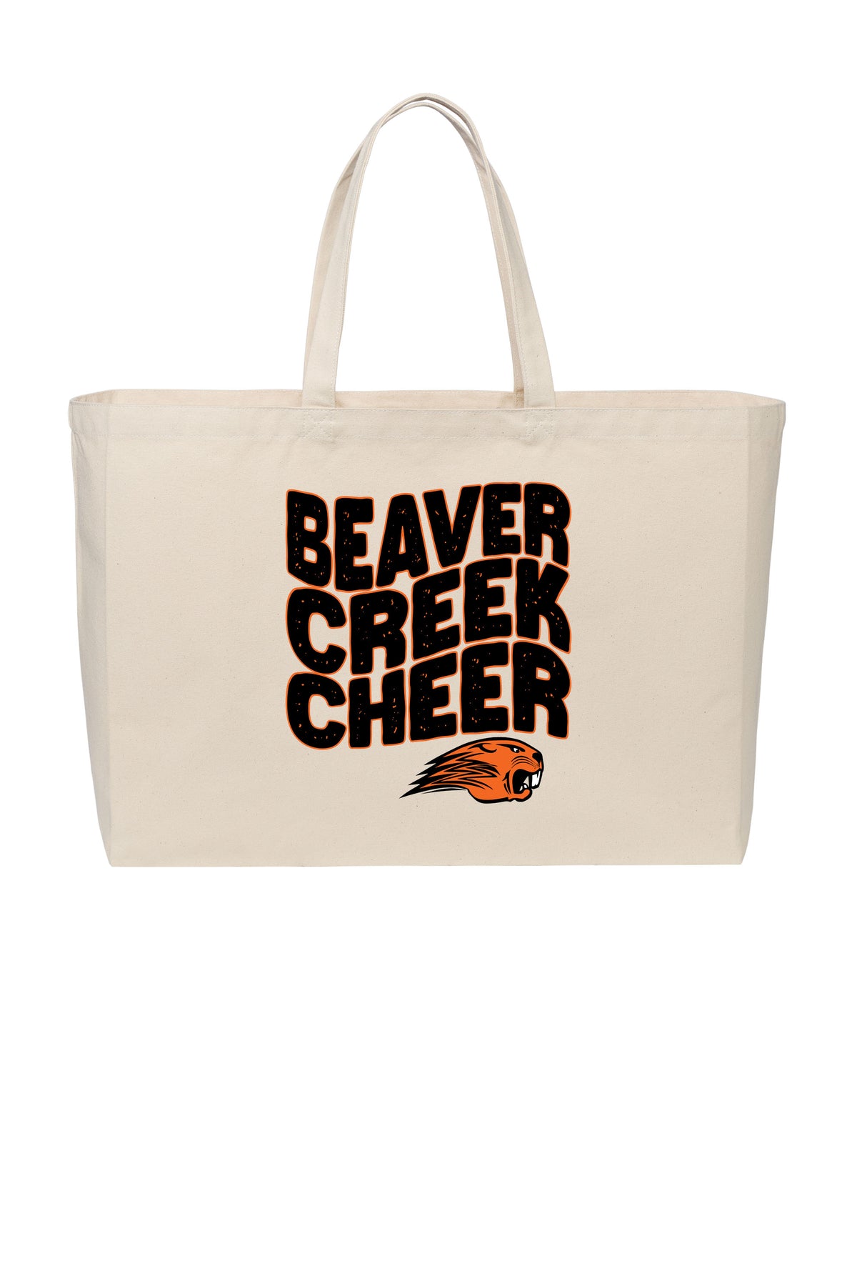 Beavercreek Cheer Stacked Cotton Canvas Jumbo Tote (Ready 11/24)