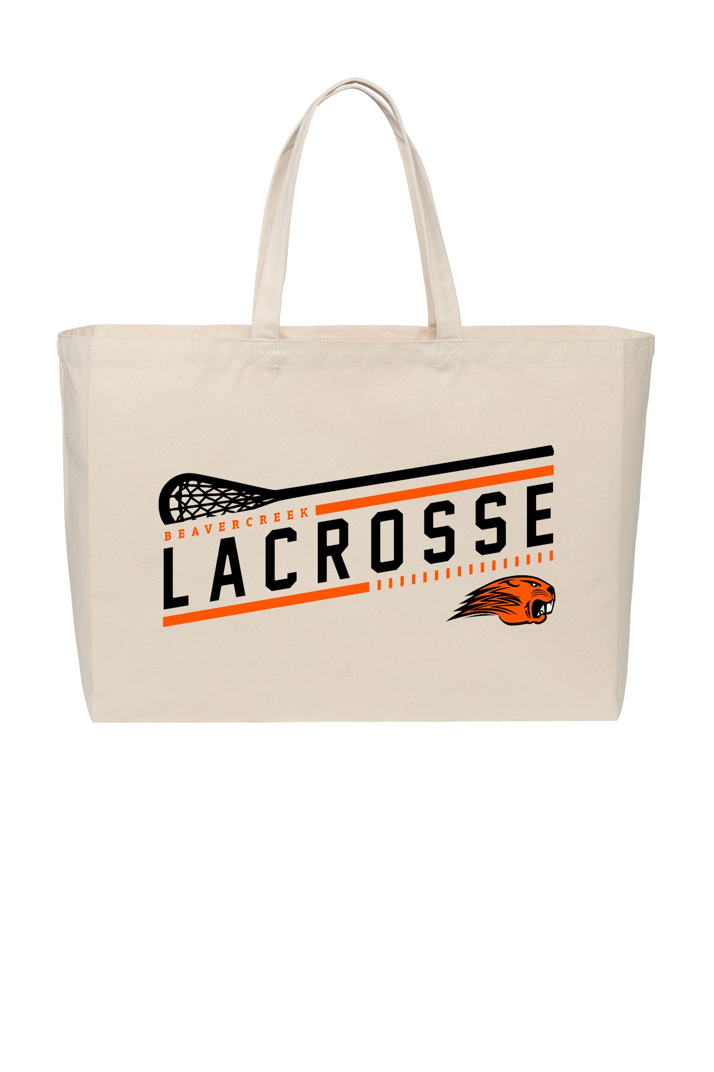 Beavercreek Lacrosse Stick Cotton Canvas Jumbo Tote (Ready 3/18)