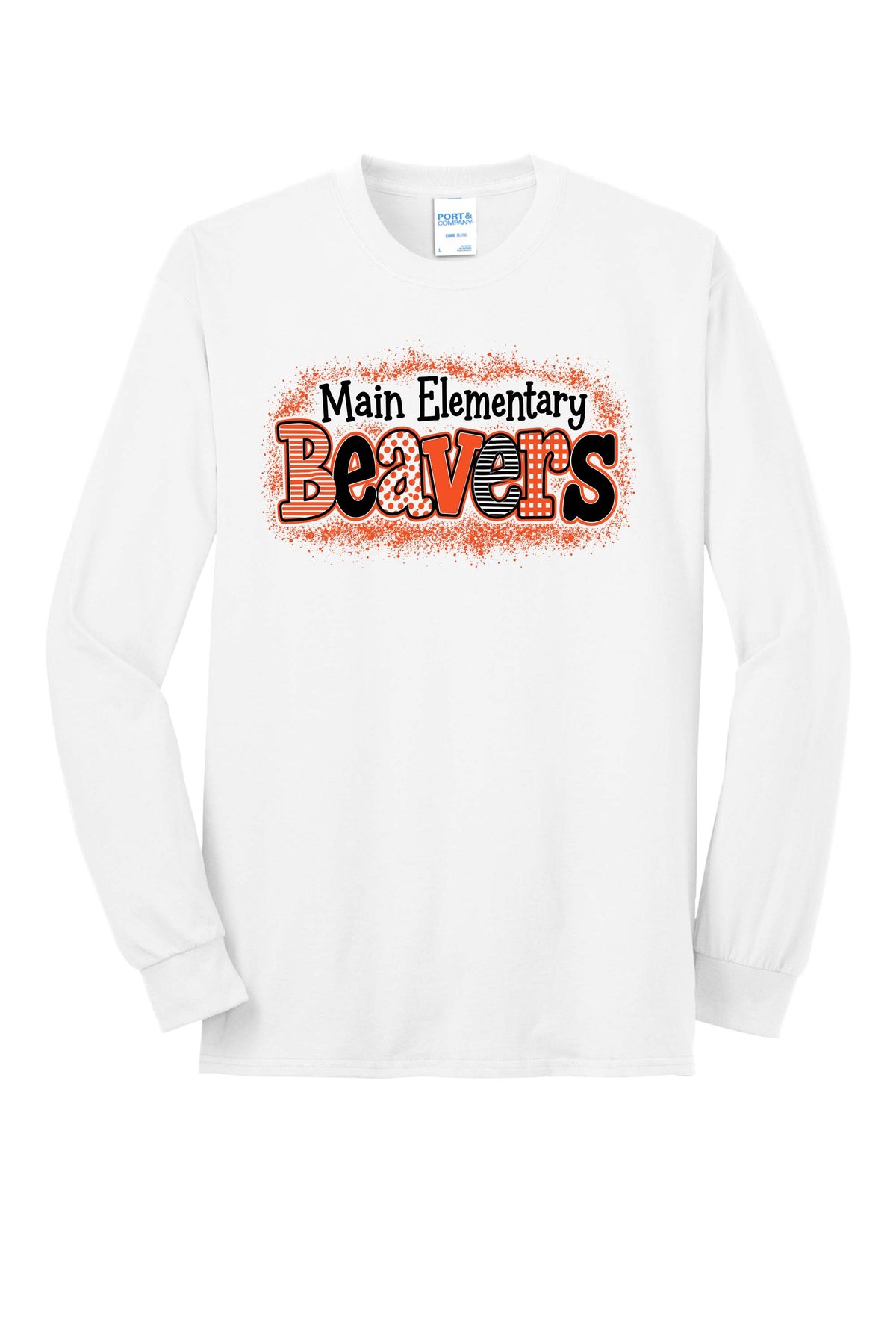 Main Elementary Beavers Port & Co® Long Sleeve Core Blend Tee (ready 11/30)