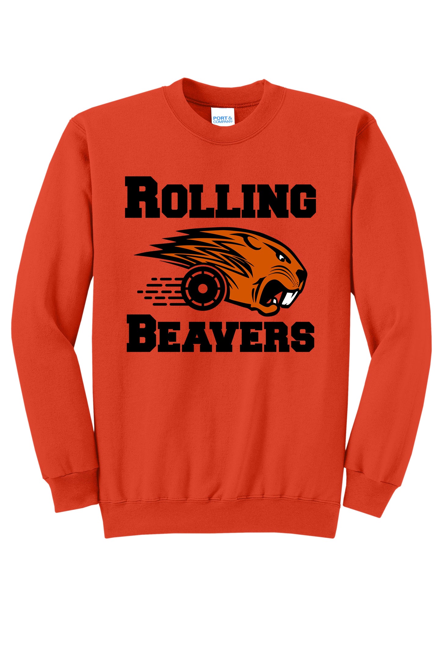 Rolling Beavers Port & Company® Core Fleece Pullover Crewneck Sweatshirt (ready 12/02)
