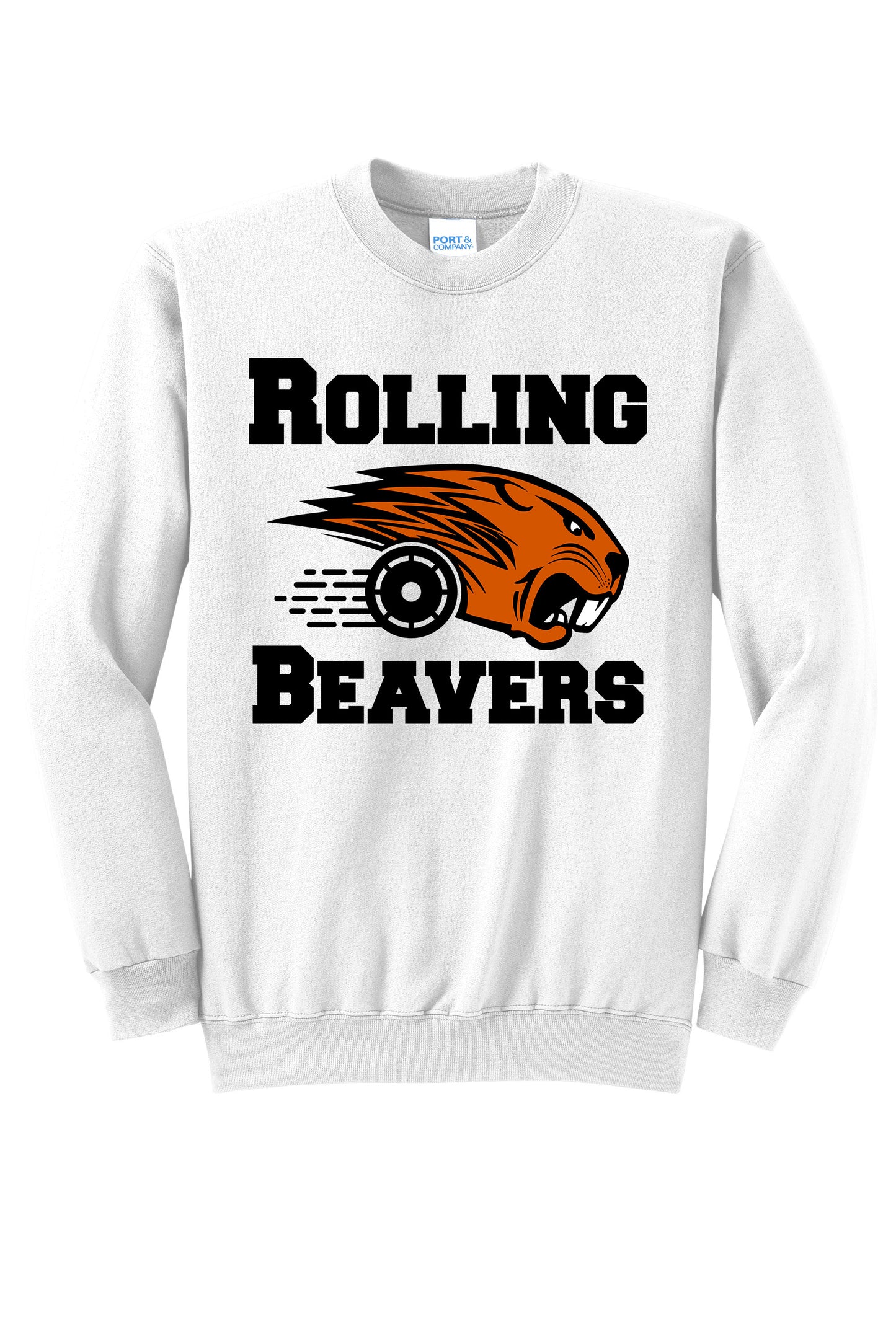 Rolling Beavers YOUTH Port & Company® Core Fleece Pullover Crewneck Sweatshirt (ready 12/02)