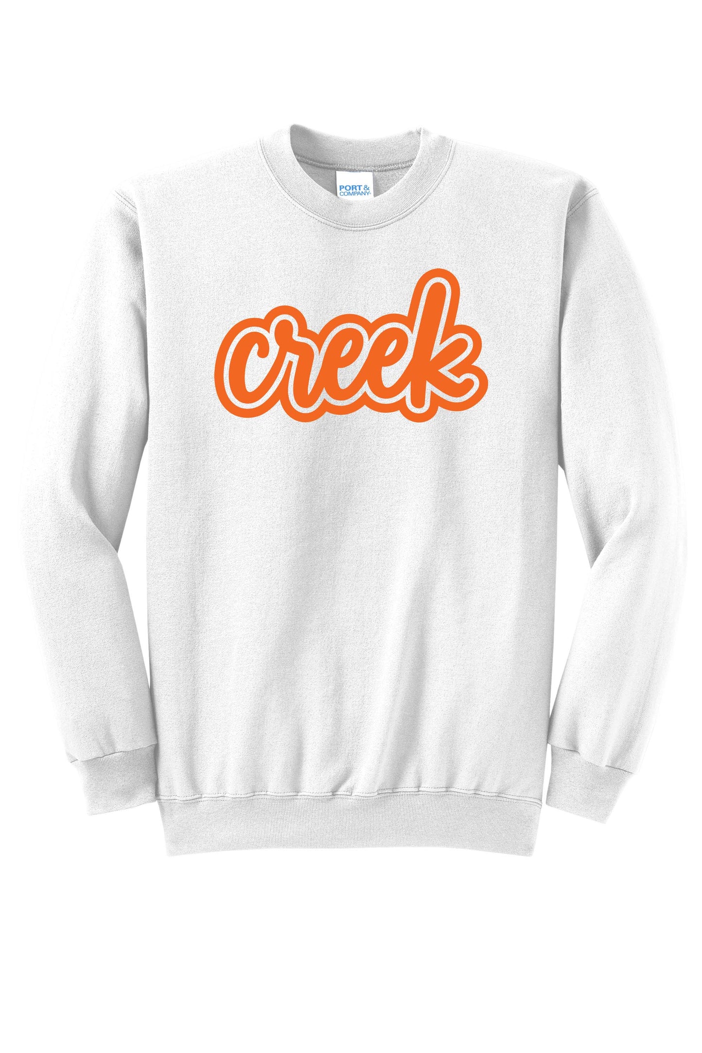 Creek Script Port & Company® Core Fleece Crewneck Sweatshirt (Ready 8/12)