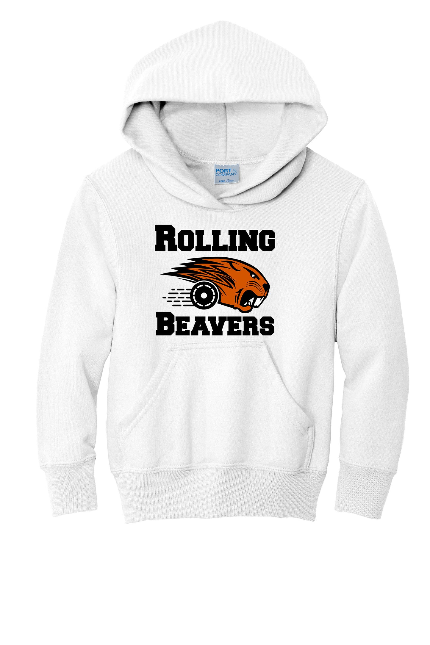 Rolling Beavers YOUTH Port & Company® Core Fleece Pullover Hooded Sweatshirt (ready 12/02)