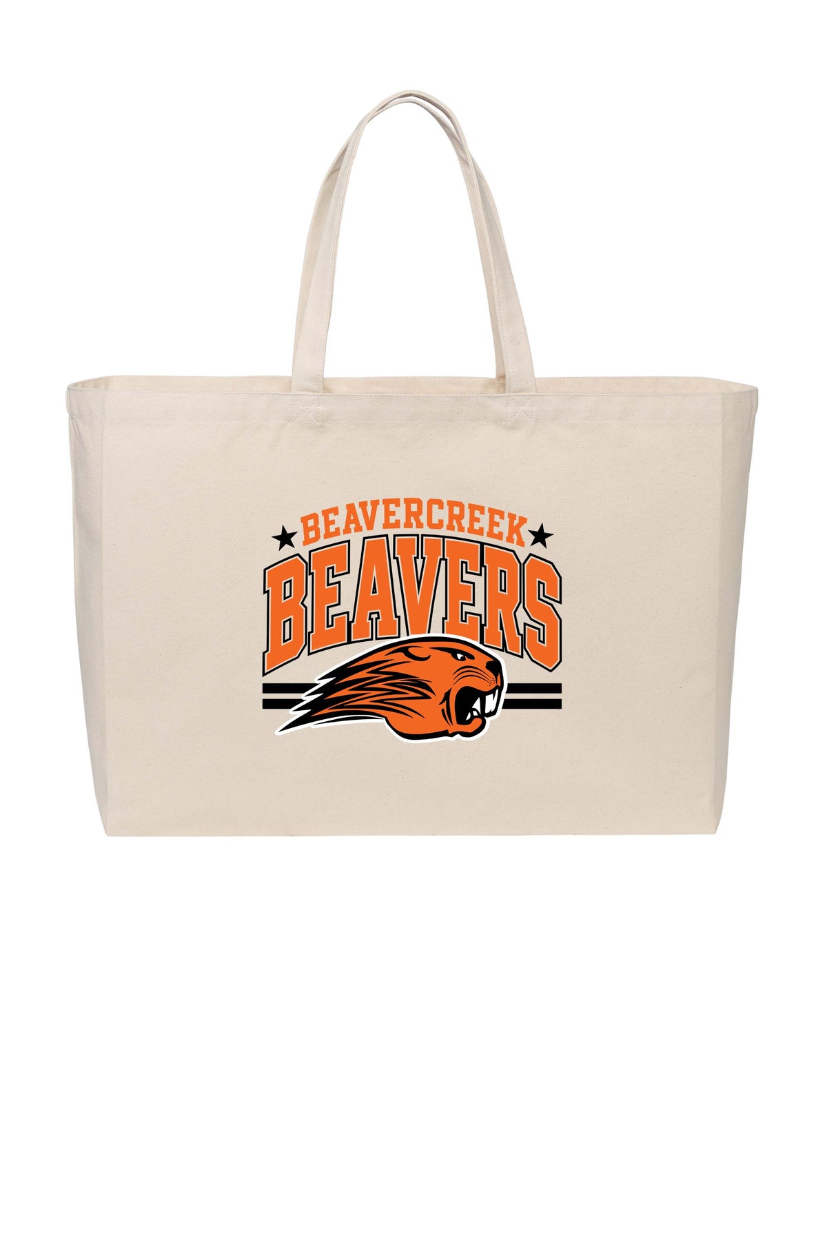 Beavercreek High School Beavers Cotton Canvas Jumbo Tote