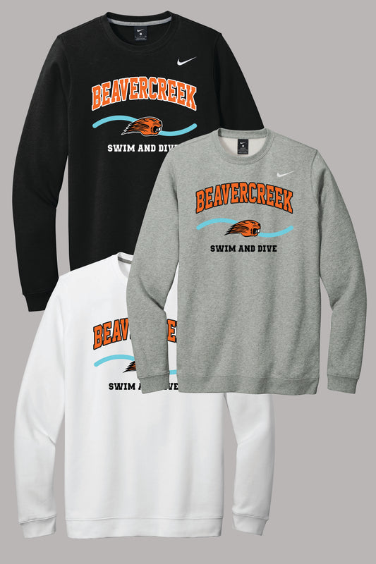 Beavercreek Swim and Dive Nike Club Fleece Crew (Pre Order)