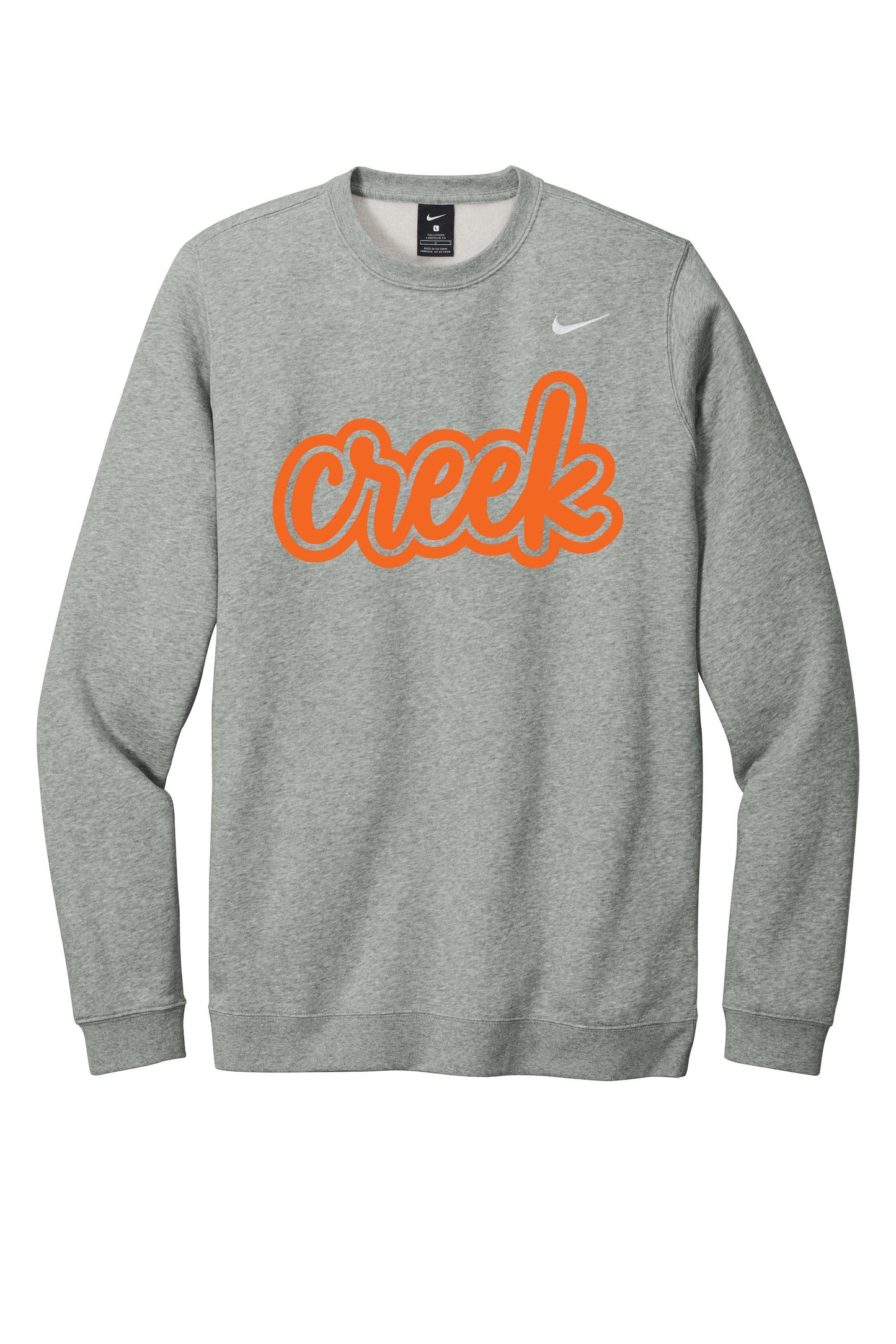Creek Script Nike Club Fleece Crew (Ready 8/12)
