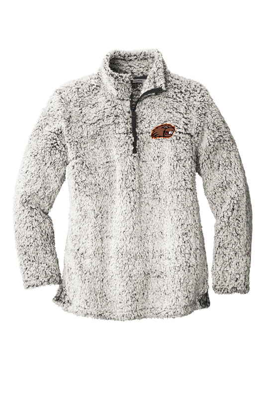 Eager Beaver Embroidered Sherpa 1/4 Zip Pullover