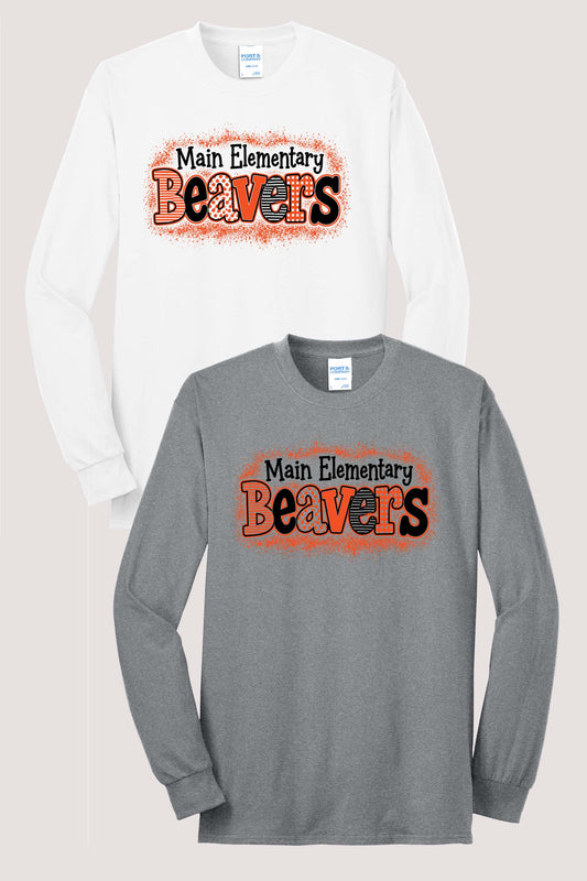 Main Elementary Beavers Port & Co® Long Sleeve Core Blend Tee (ready 11/30)