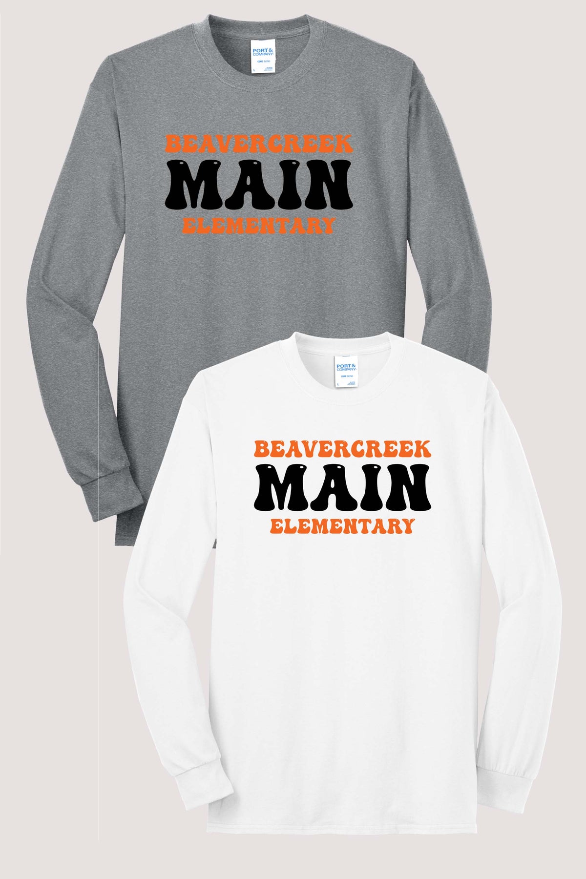Main Elementary Bubble Port & Co® Long Sleeve Core Blend Tee (ready 11/30)