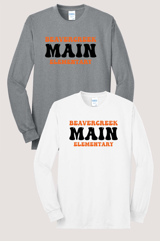 Main Elementary Bubble Port & Co® Long Sleeve Core Blend Tee (ready 11/30)