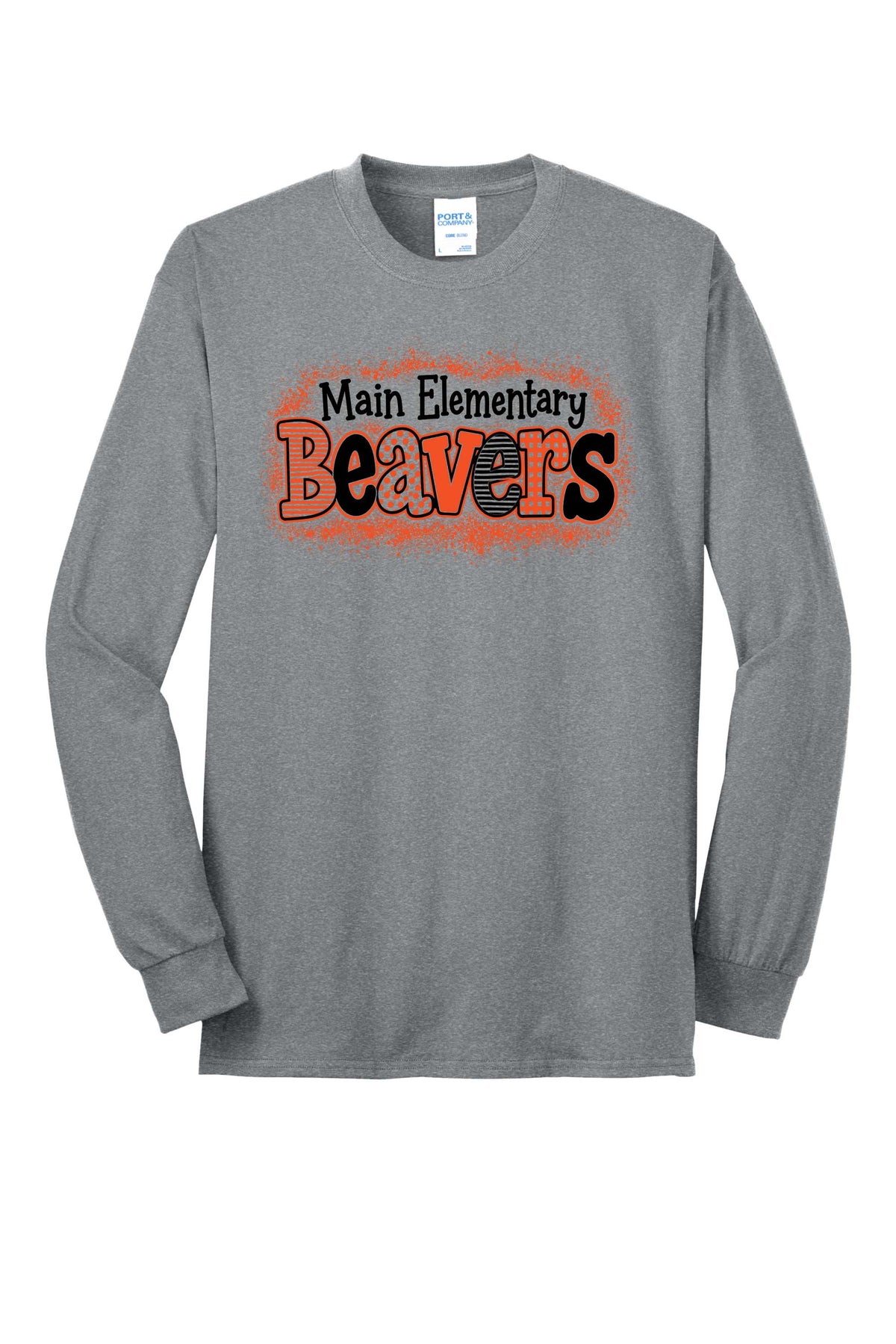 Main Elementary Beavers Port & Co® Long Sleeve Core Blend Tee (ready 11/30)