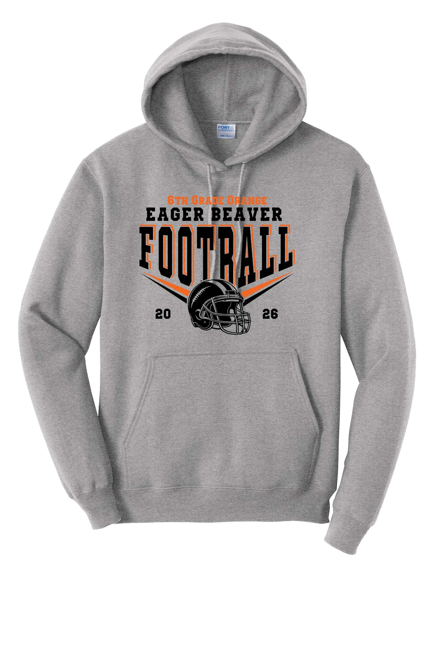 EB 6th Grade Orange Port & Company® Core Fleece Pullover Hooded Sweatshirt (Pre Sale)