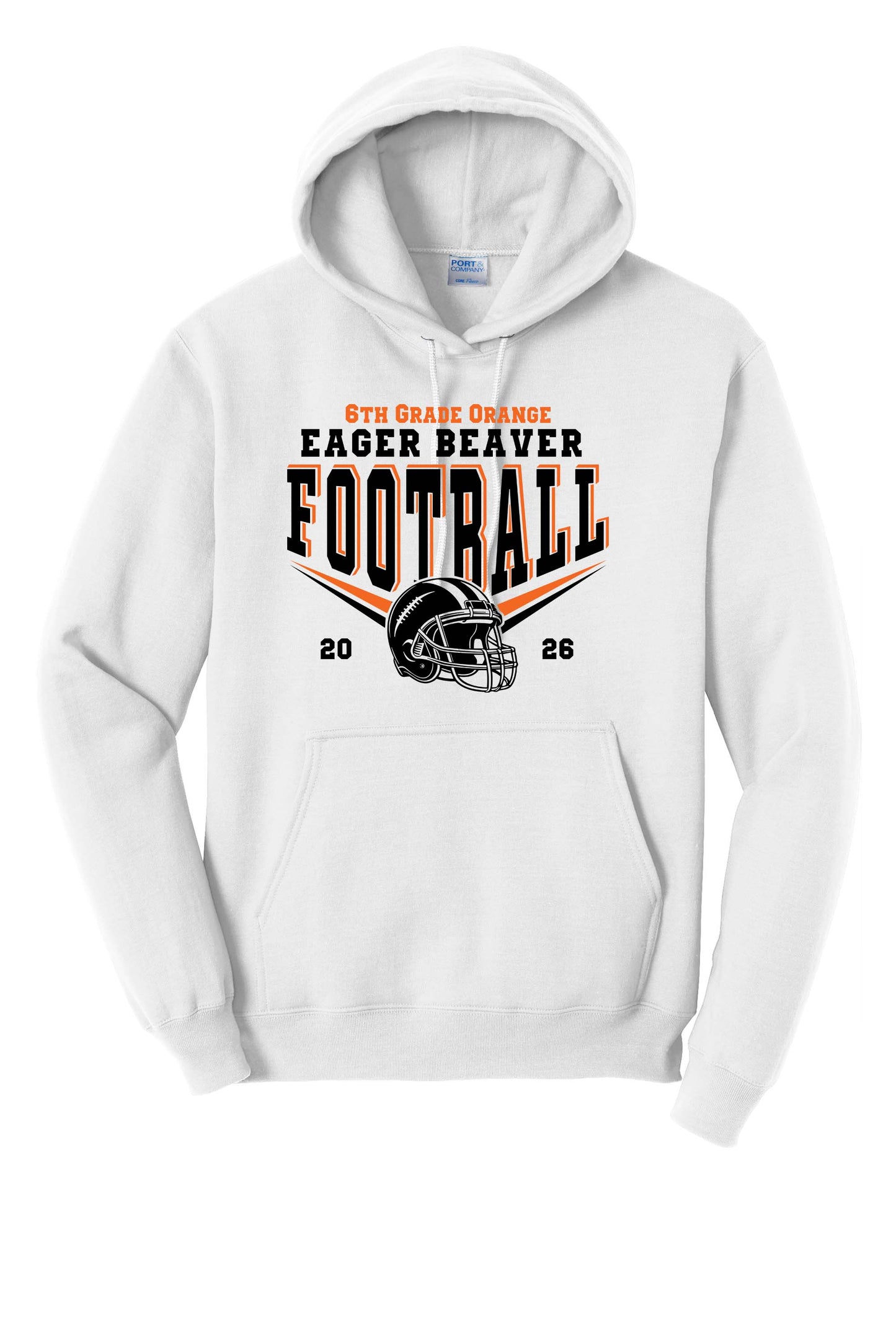 EB 6th Grade Orange Port & Company® Core Fleece Pullover Hooded Sweatshirt (Pre Sale)