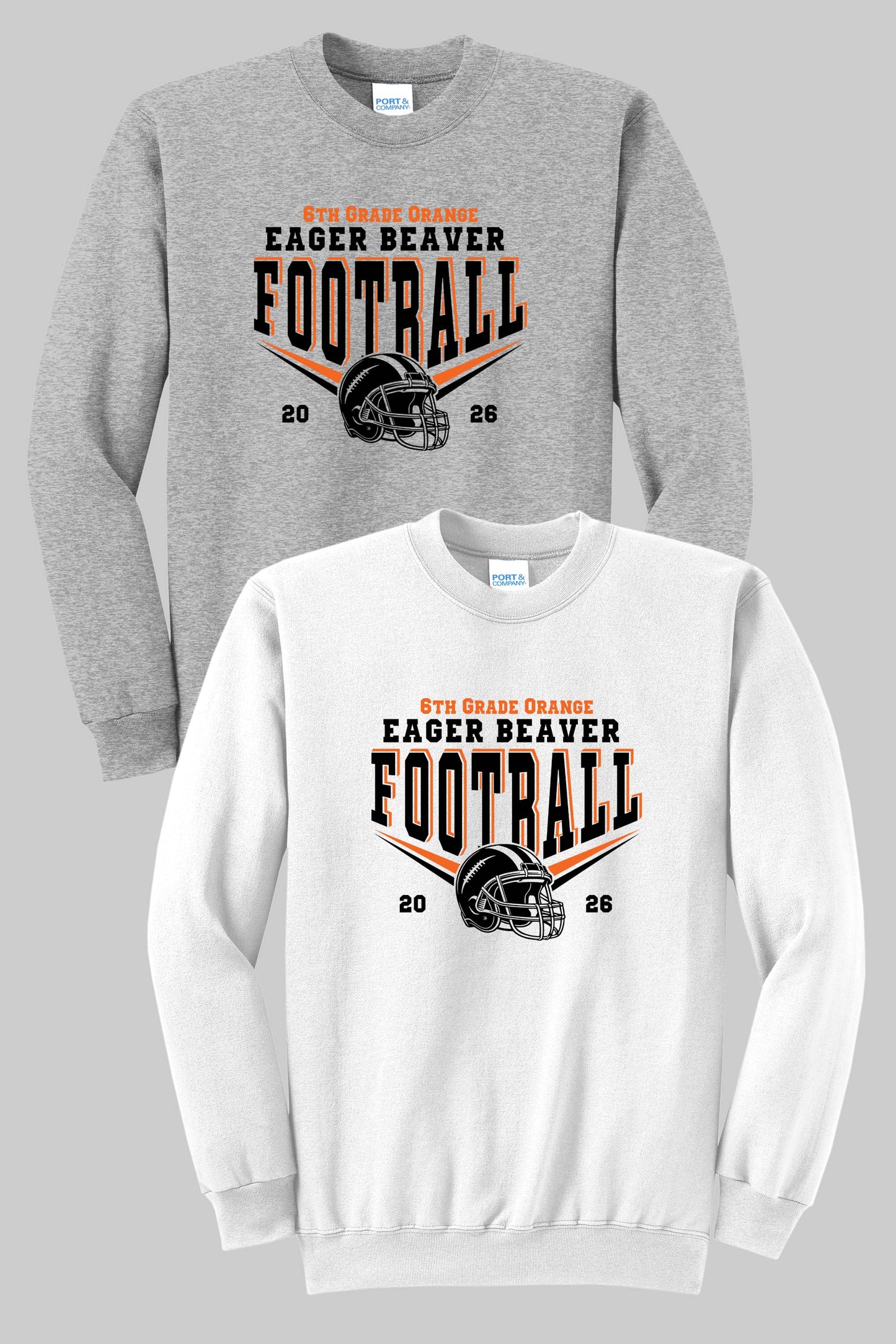 EB 6th Grade Orange Port & Company® Core Fleece Crewneck Sweatshirt (Pre Order)