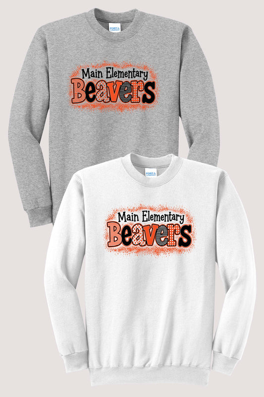 Main Elementary Beavers Port & Company® Core Fleece Crewneck Sweatshirt (Ready 11/30)
