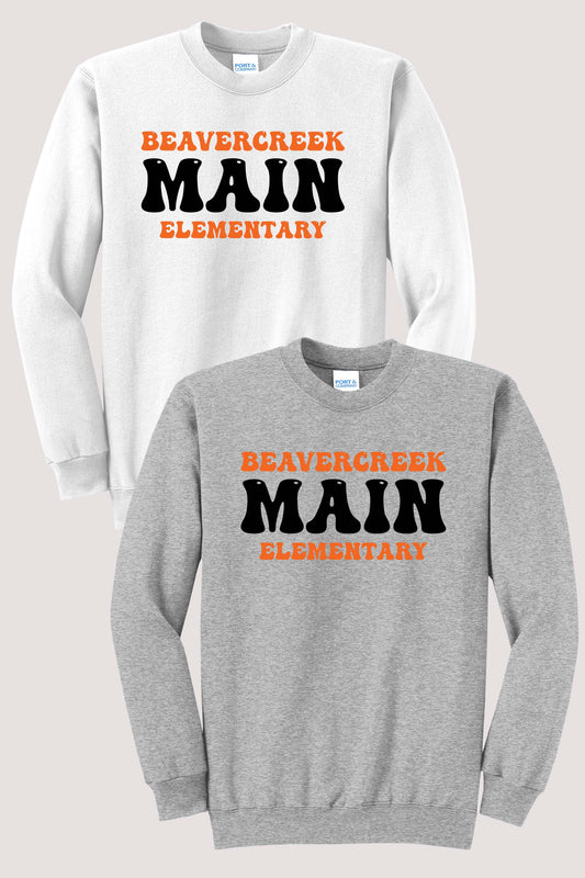 Main Elementary Bubble Port & Company® Core Fleece Crewneck Sweatshirt (Ready 11/30)