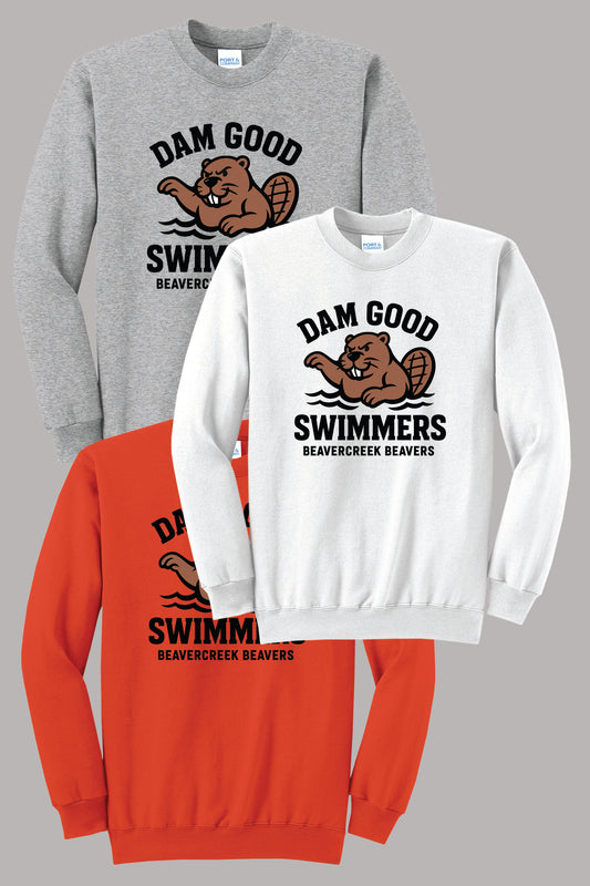 Beavercreek Dam Good Swimmer Port & Company® Core Fleece Crewneck Sweatshirt (Pre Order)