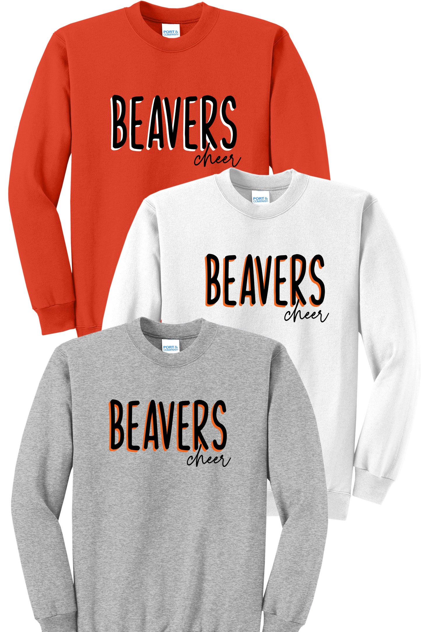 Beavers Cheer Port & Company® Core Fleece Crewneck Sweatshirt (Ready 7/6)