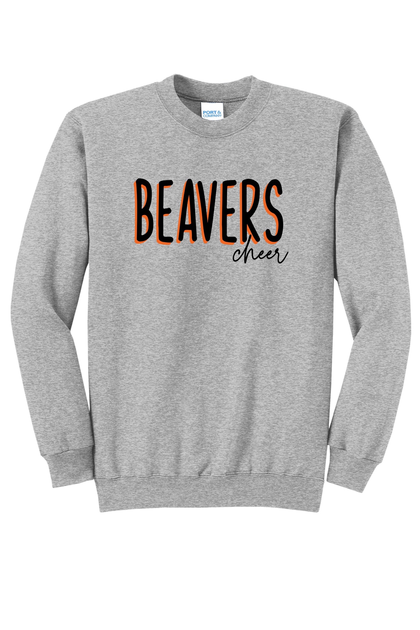 Beavers Cheer Port & Company® Core Fleece Crewneck Sweatshirt (Ready 7/6)