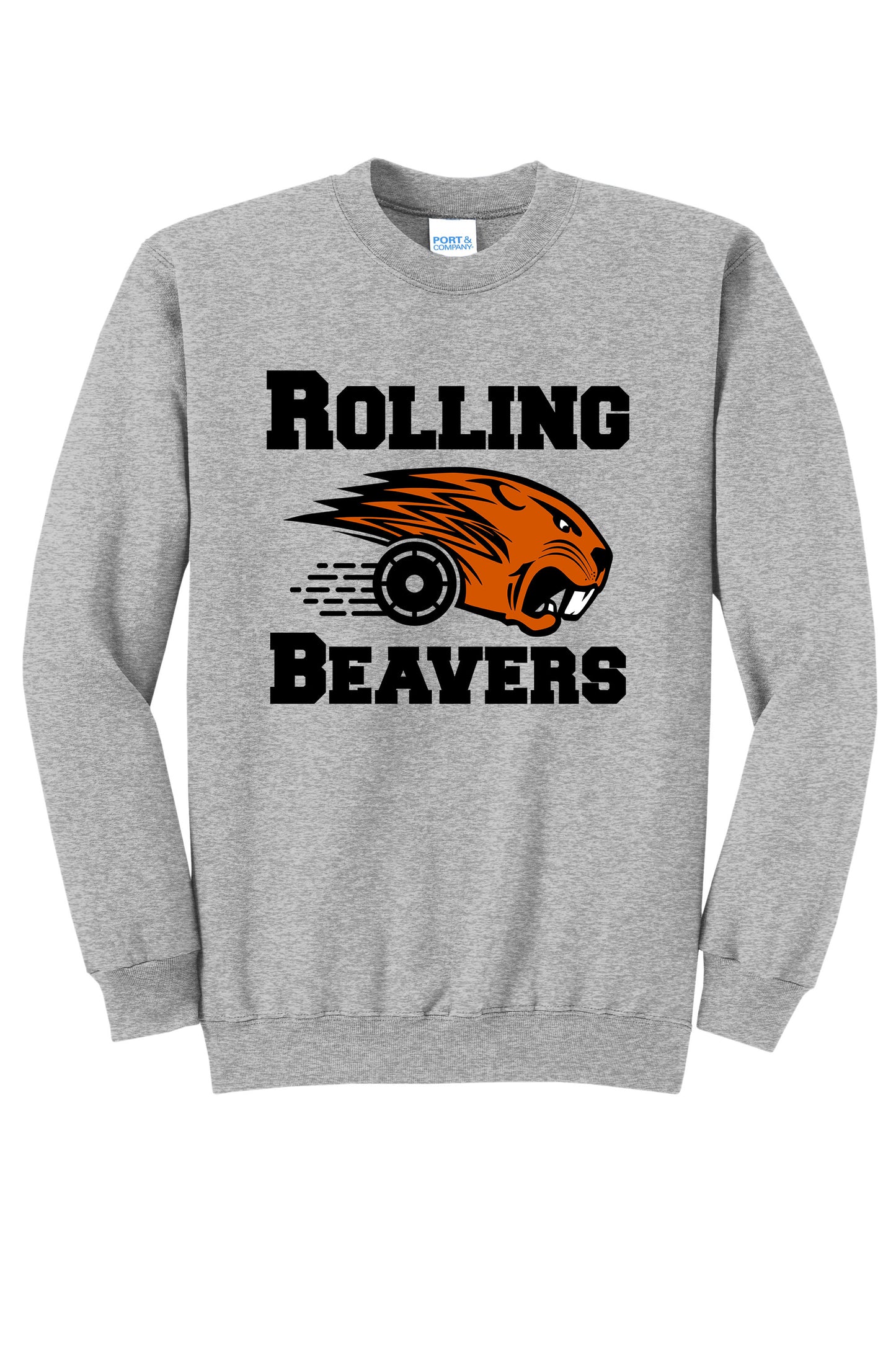 Rolling Beavers Port & Company® Core Fleece Pullover Crewneck Sweatshirt (ready 12/13)