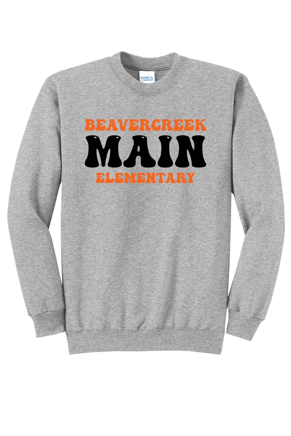 Main Elementary Bubble Port & Company® Core Fleece Crewneck Sweatshirt (Ready 11/30)