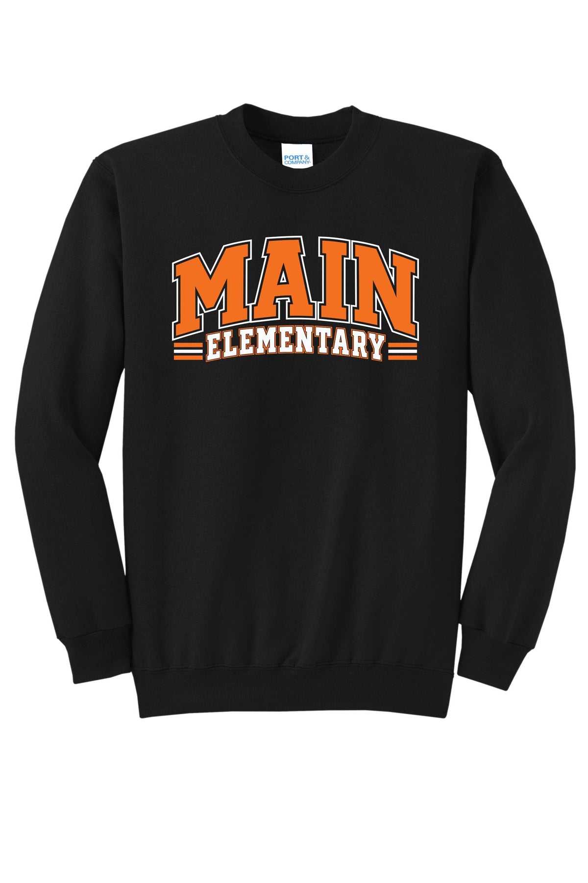 Main Elementary Block Port & Company® Core Fleece Crewneck Sweatshirt (Ready 11/30)