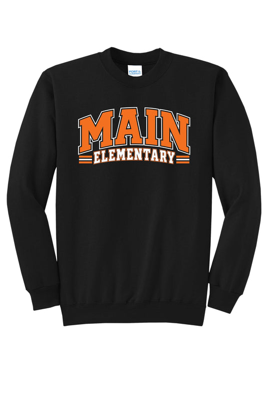 Main Elementary Block Port & Company® Core Fleece Crewneck Sweatshirt (Ready 11/30)