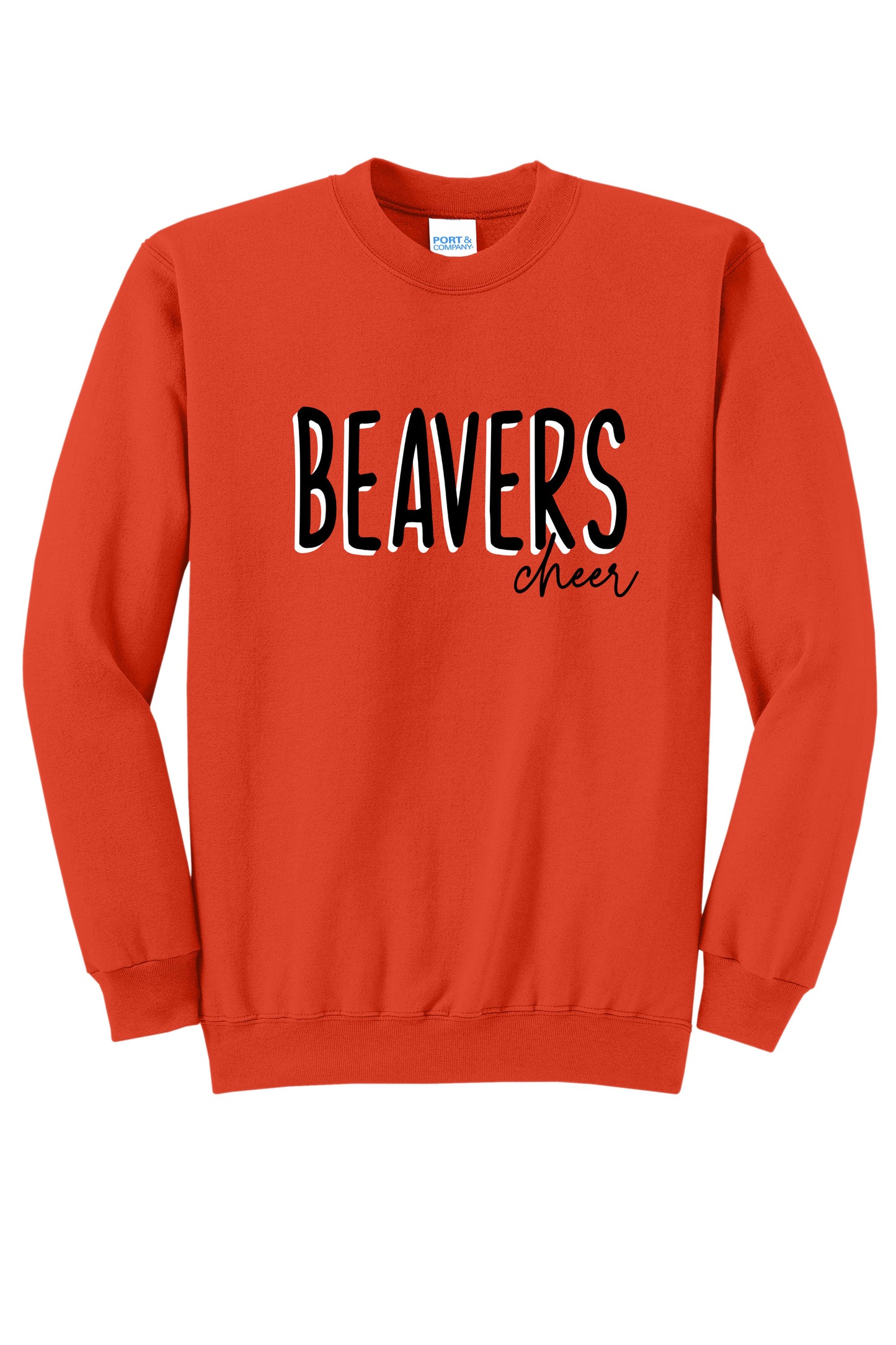 Beavers Cheer Port & Company® Core Fleece Crewneck Sweatshirt (Ready 7/6)