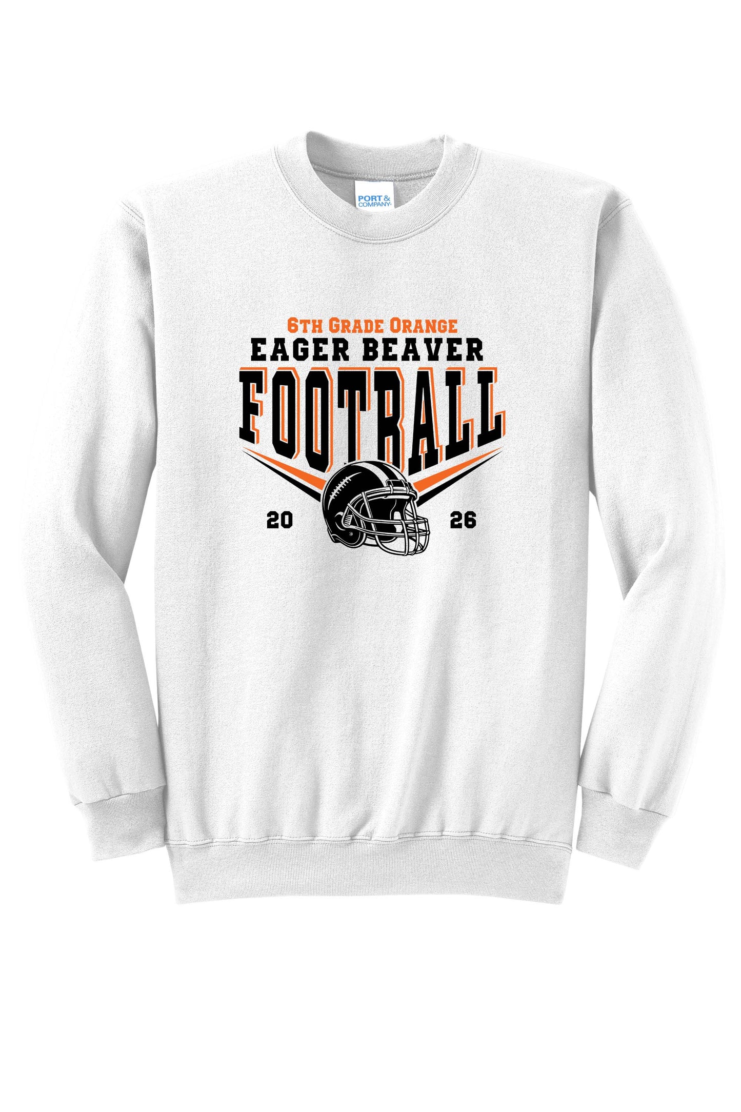 EB 6th Grade Orange Port & Company® Core Fleece Crewneck Sweatshirt (Pre Order)