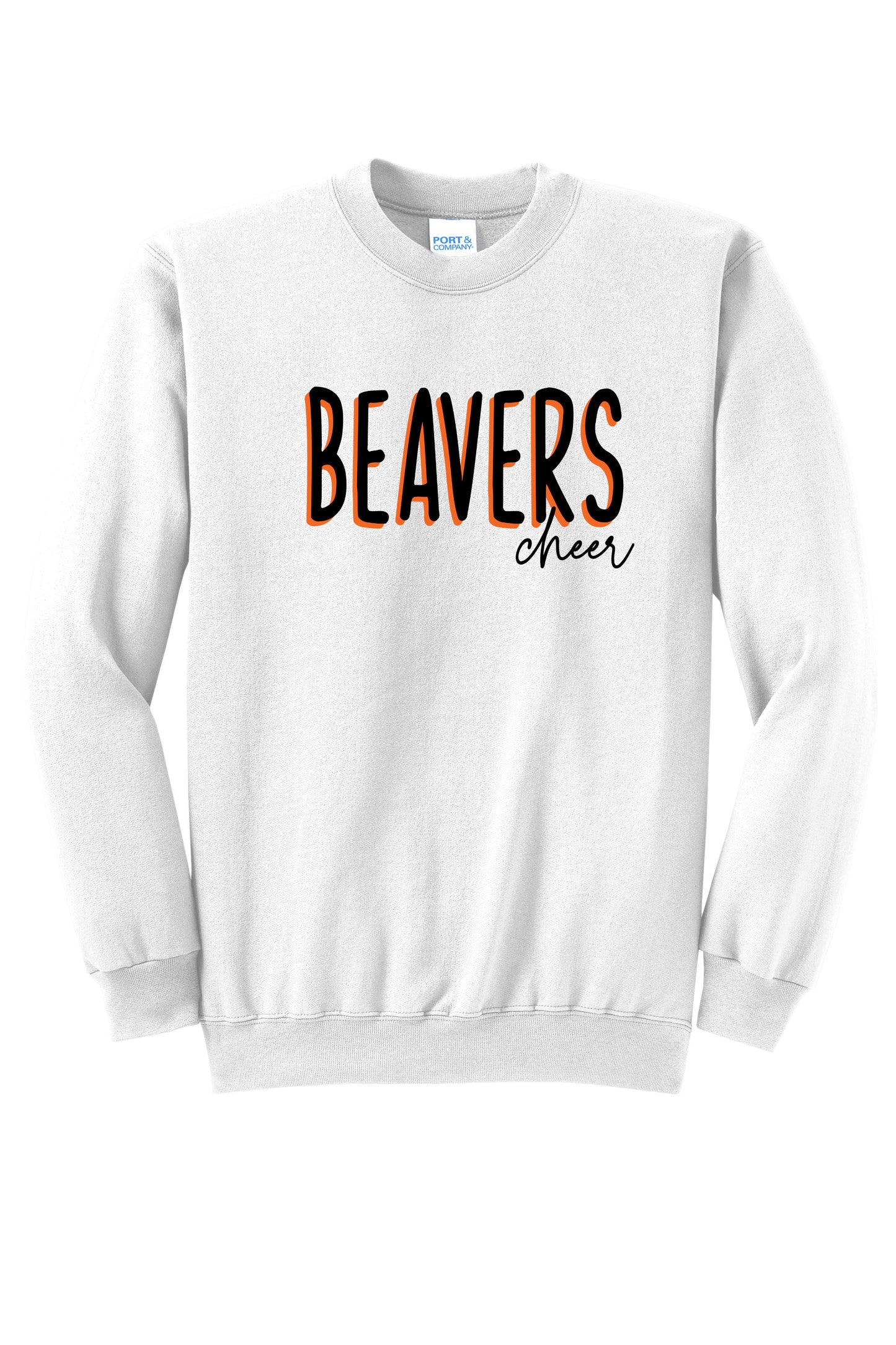 Beavers Cheer Port & Company® Core Fleece Crewneck Sweatshirt (Ready 7/6)