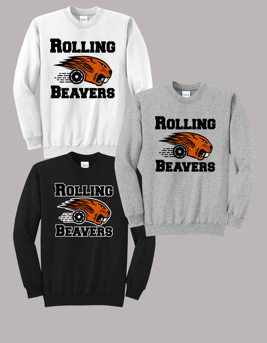 Rolling Beavers YOUTH Port & Company® Core Fleece Pullover Crewneck Sweatshirt (ready 12/13)