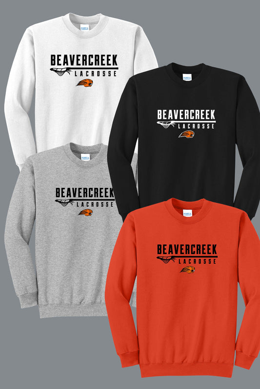 Beavercreek Lacrosse Stick Port & Company® Core Fleece Crewneck Sweatshirt (ready 5/2)